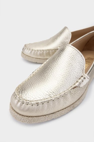  Valmenti Patrika Kadın Dore Hakiki Deri Loafer Ayakkabı