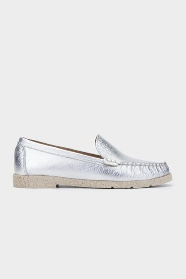  Valmenti Patrika Kadın Lame Hakiki Deri Loafer Ayakkabı