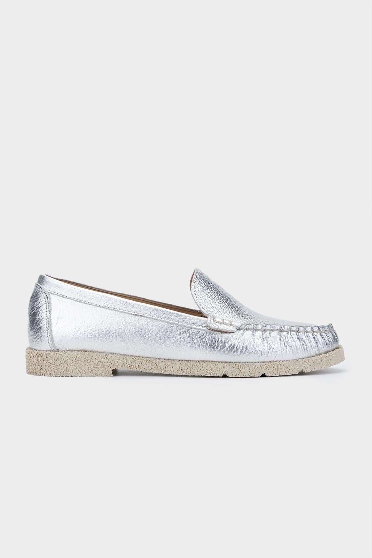  Valmenti Patrika Kadın Lame Hakiki Deri Loafer Ayakkabı
