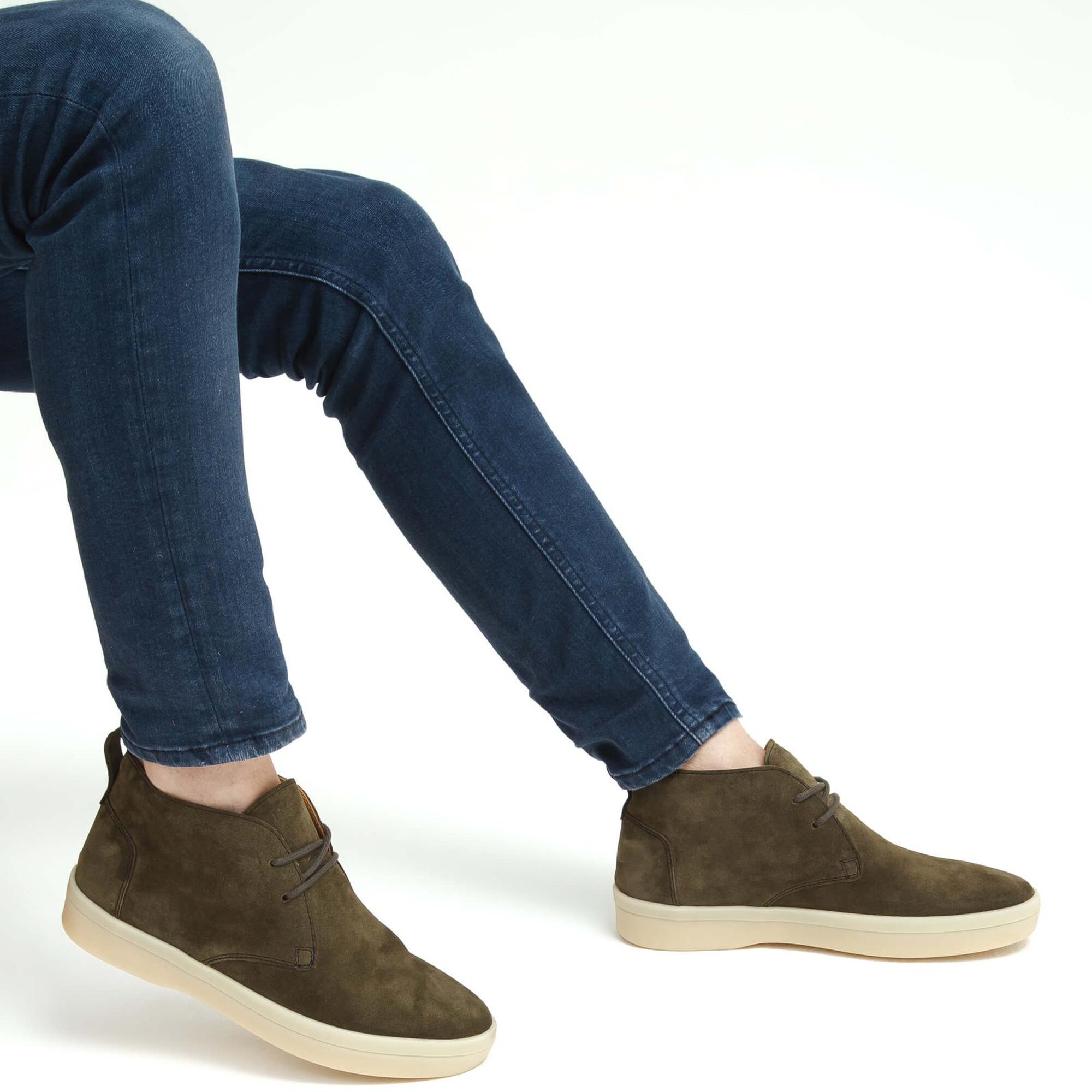 Tamer Tanca Erkek Hakiki Deri Yeşil Casual Bot