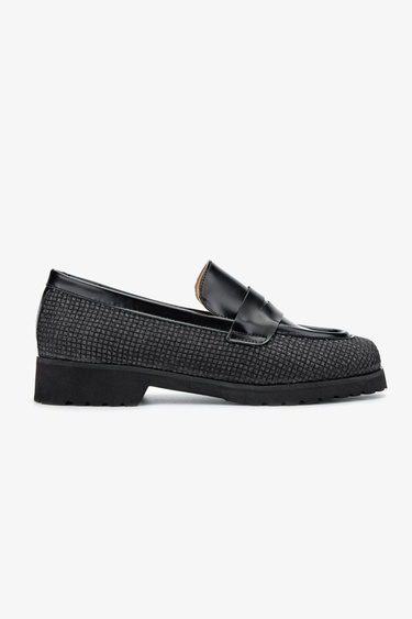  Valmenti Ewa Kadın Siyah/Siyah Hakiki Deri Loafer Ayakkabı