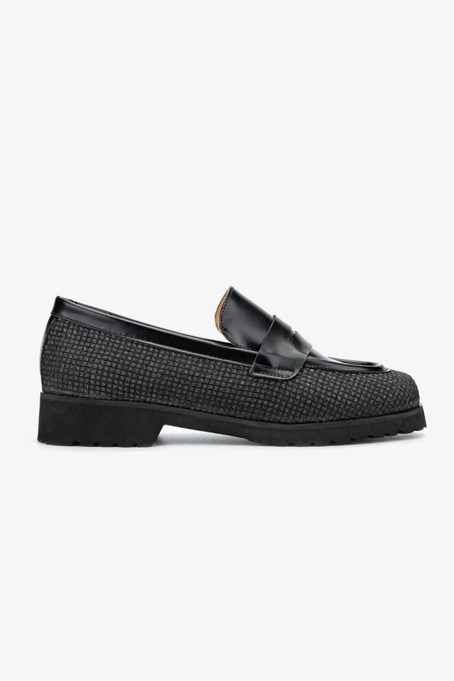  Valmenti Ewa Kadın Siyah/Siyah Hakiki Deri Loafer Ayakkabı