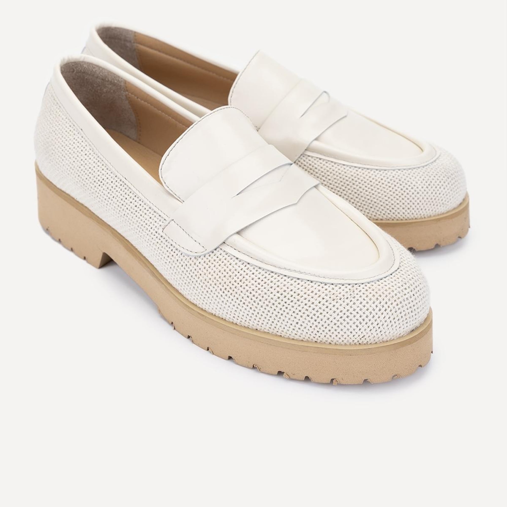 Valmenti Ewa Kadın Naturel/Bej Hakiki Deri Loafer Ayakkabı