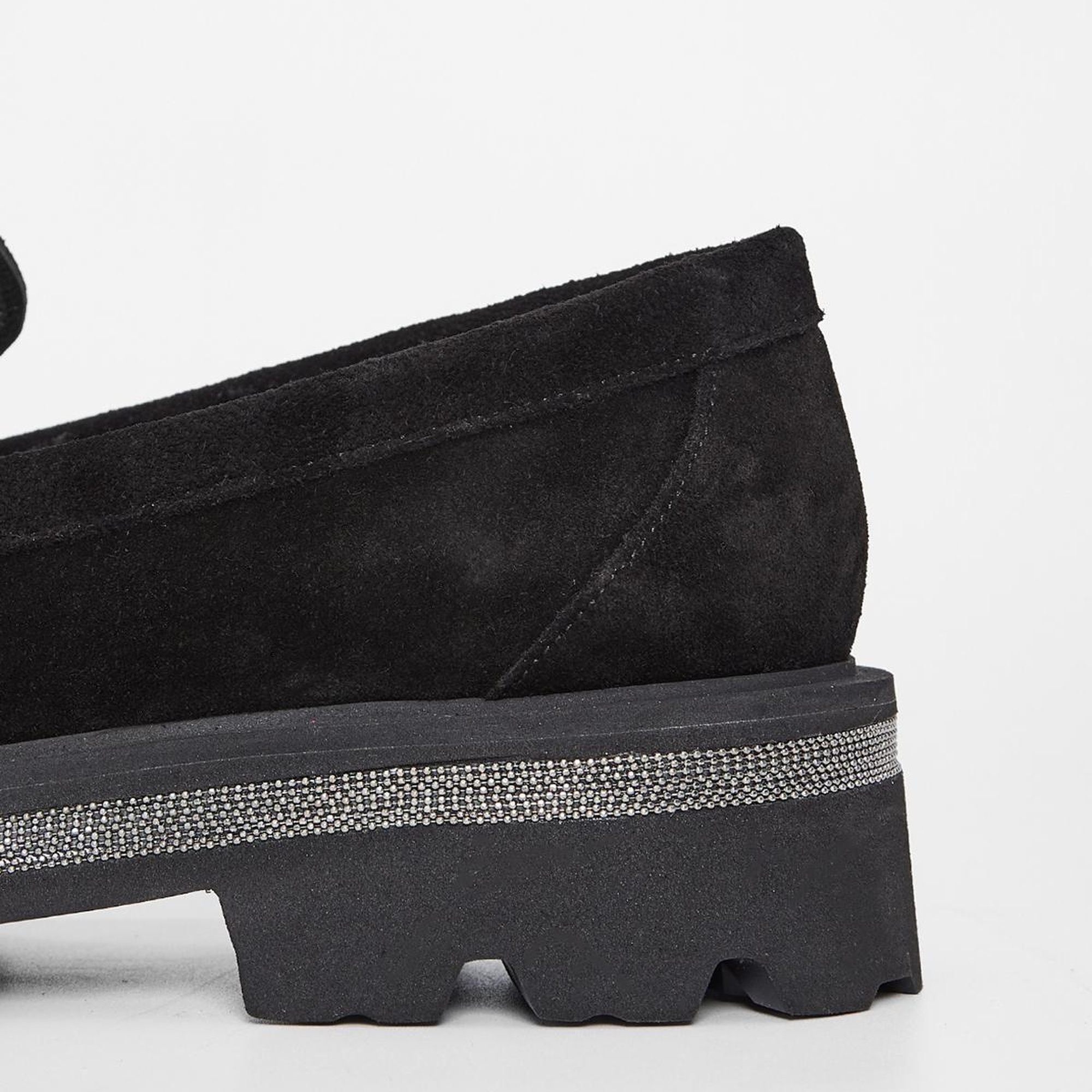 Valmenti Kadın Siyah Süet Hakiki Deri Loafer Ayakkabı