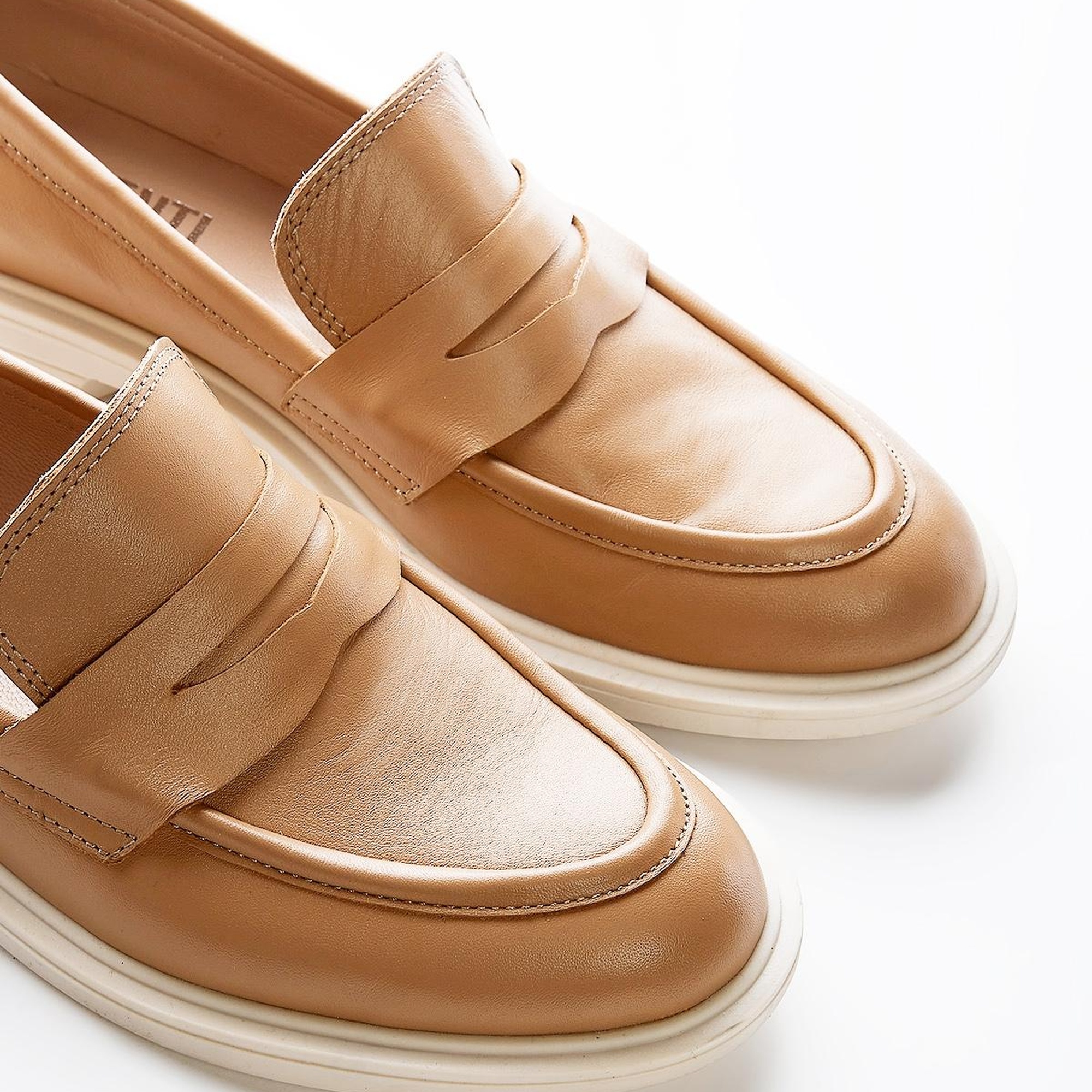 Valmenti Yolanda Kadın Camel Hakiki Deri Loafer Ayakkabı