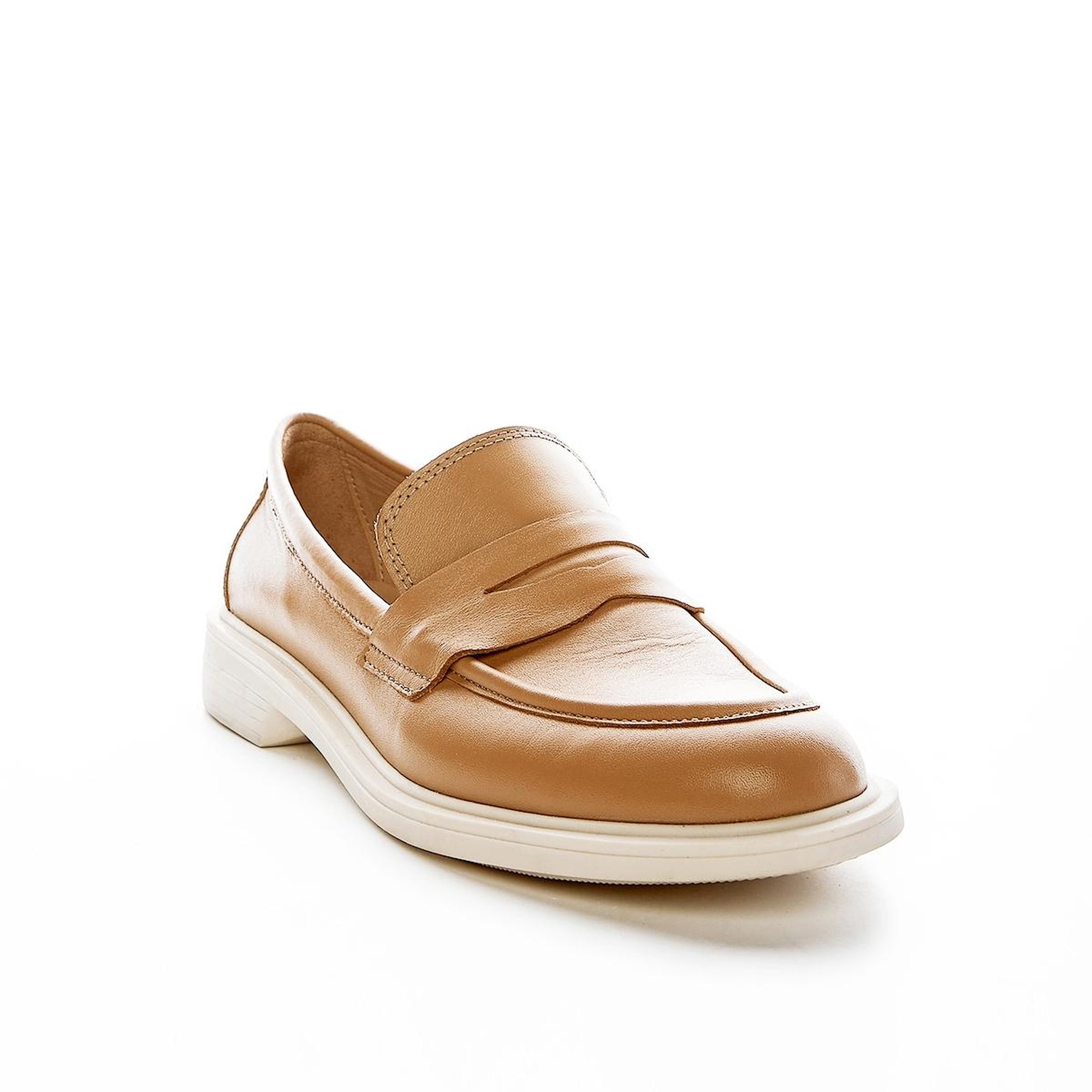 Valmenti Yolanda Kadın Camel Hakiki Deri Loafer Ayakkabı