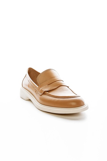  Valmenti Yolanda Kadın Camel Hakiki Deri Loafer Ayakkabı