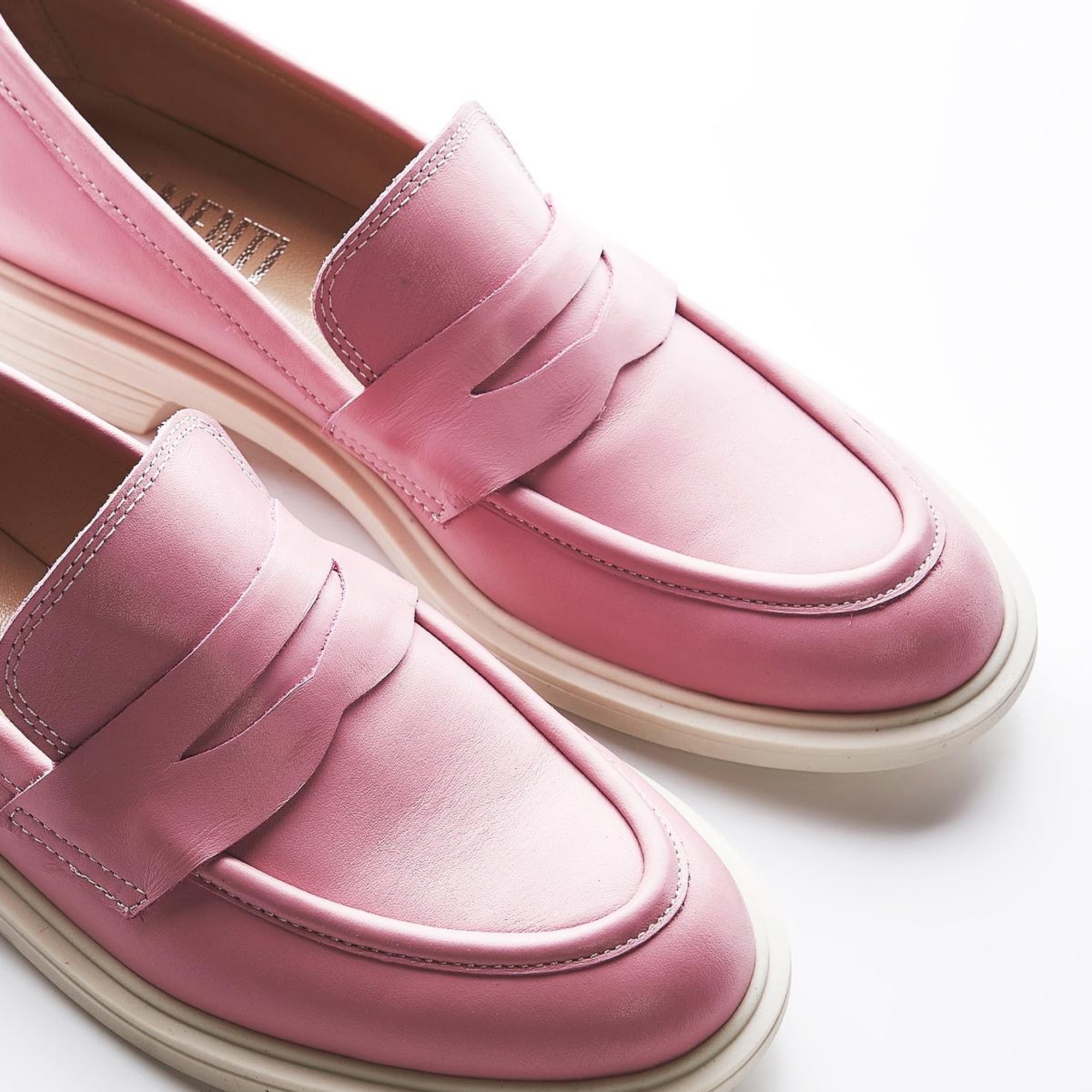 Valmenti Yolanda Kadın Pembe Hakiki Deri Loafer Ayakkabı