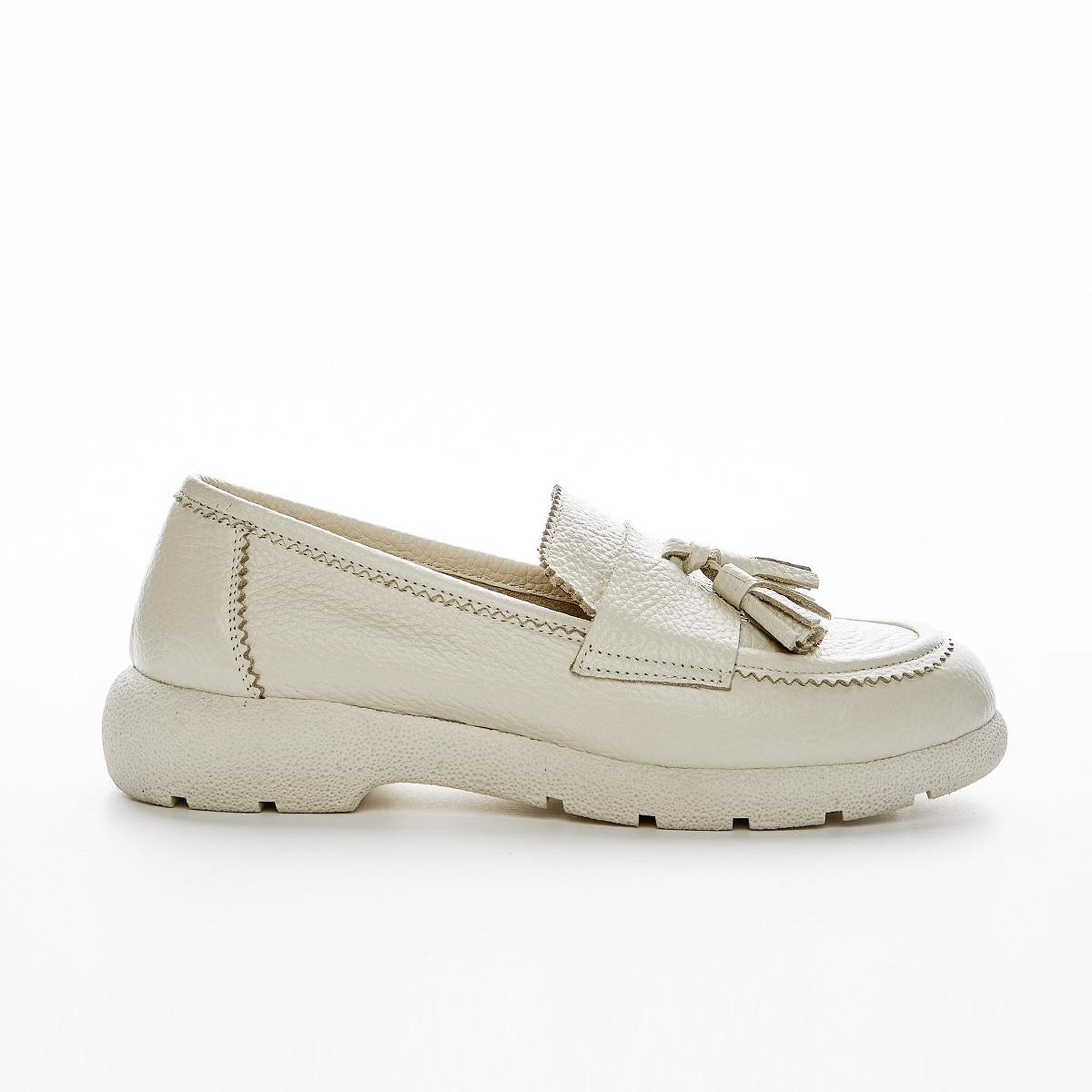 Valmenti Serena Kadın Bej Floter Hakiki Deri Loafer Ayakkabı