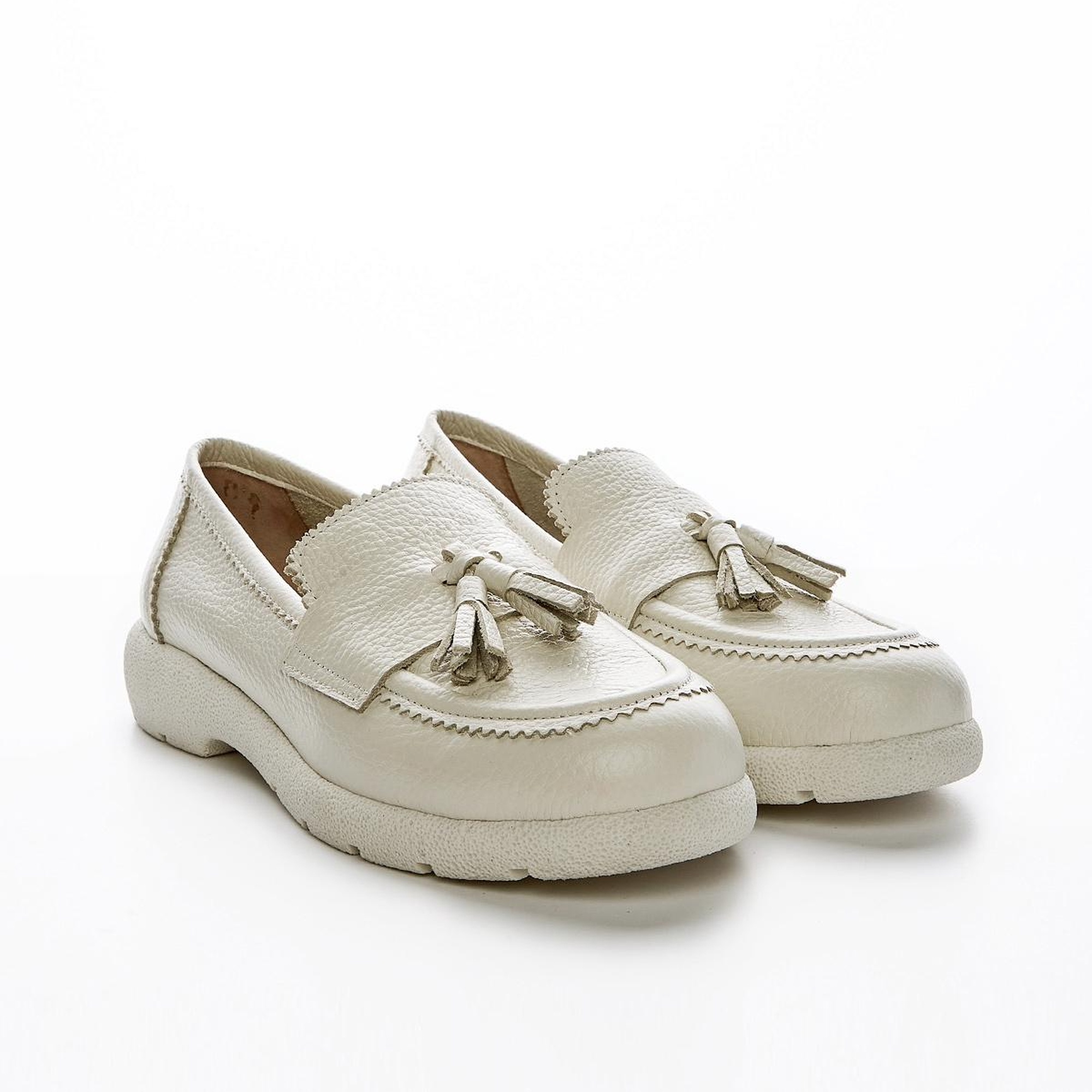 Valmenti Serena Kadın Bej Floter Hakiki Deri Loafer Ayakkabı