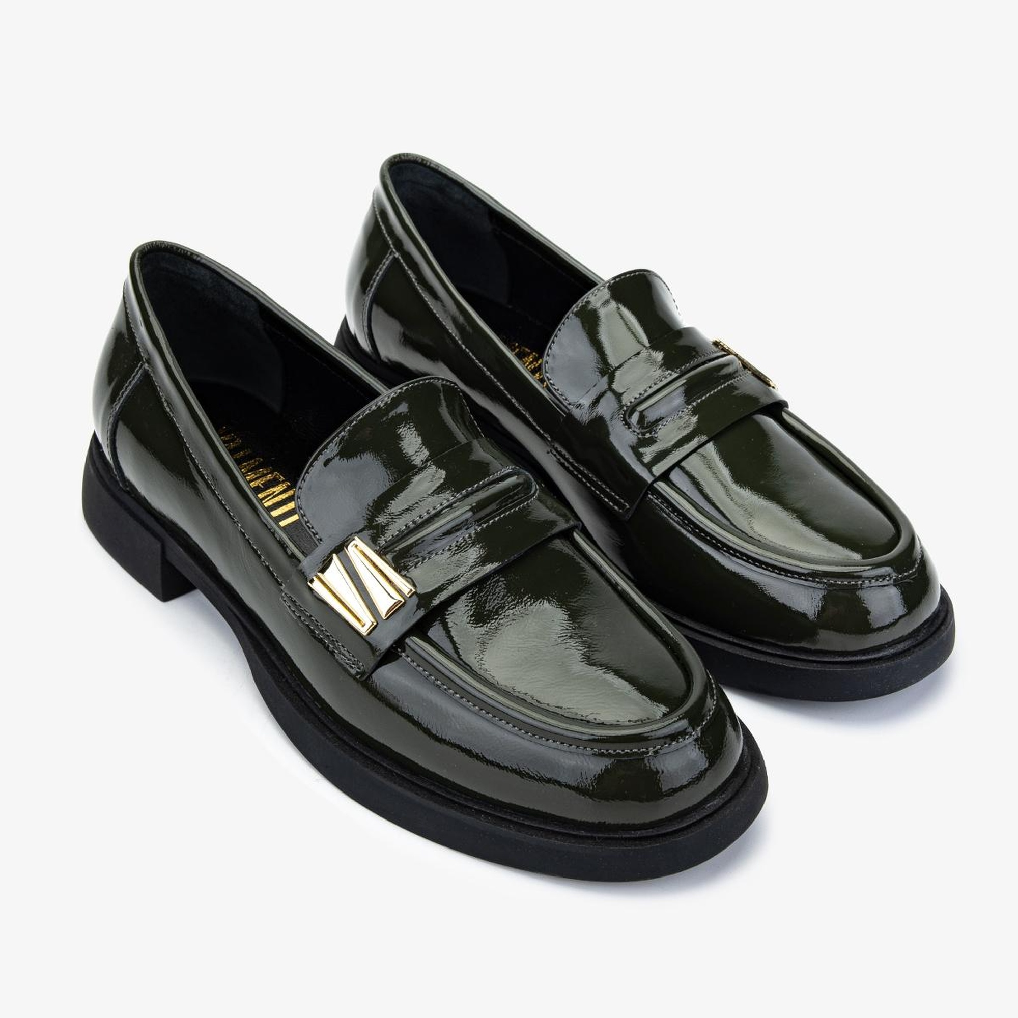 Valmenti Kadın Hakiki Deri Yeşil Loafer Ayakkabı