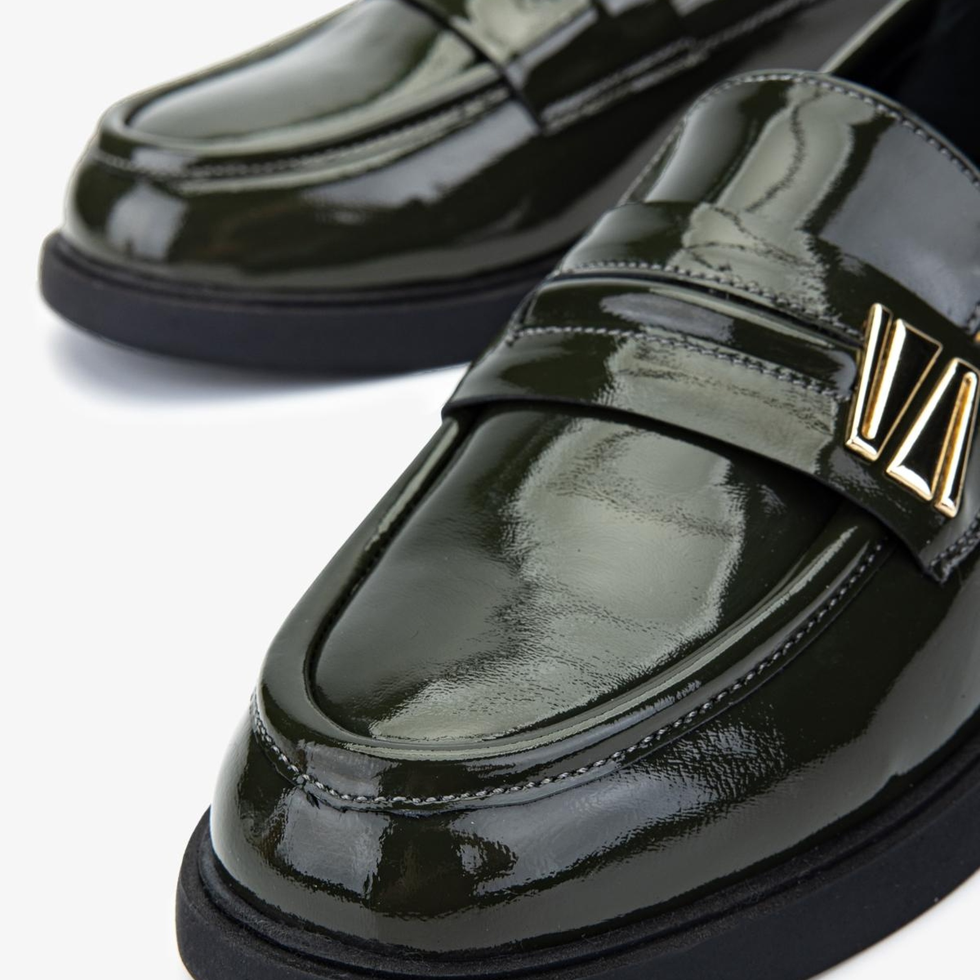 Valmenti Kadın Hakiki Deri Yeşil Loafer Ayakkabı