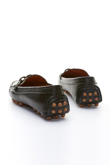  Valmenti Leane Kadın Siyah Hakiki Deri Loafer Ayakkabı