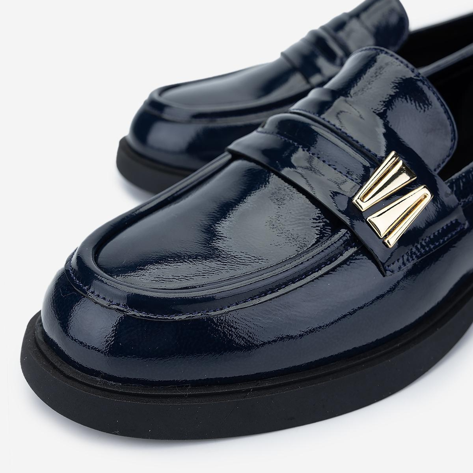 Valmenti Kadın Hakiki Deri Lacivert Loafer Ayakkabı