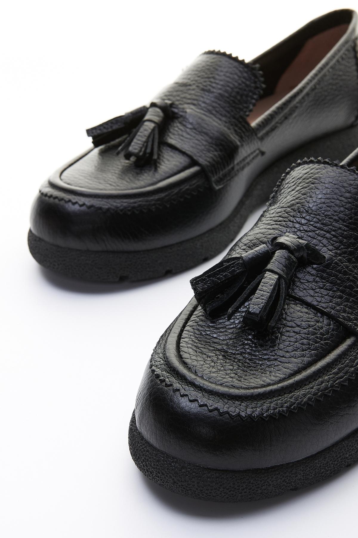  Valmenti Serena Kadın Siyah Floter Hakiki Deri Loafer Ayakkabı