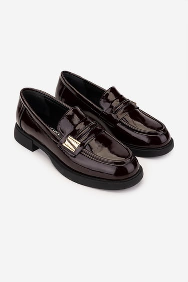  Valmenti Kadın Hakiki Deri Bordo Rugan Loafer Ayakkabı