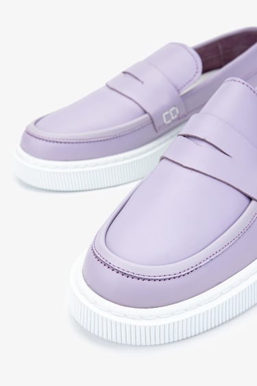  Valmenti Chiara Kadın Lila Hakiki Deri Loafer Ayakkabı