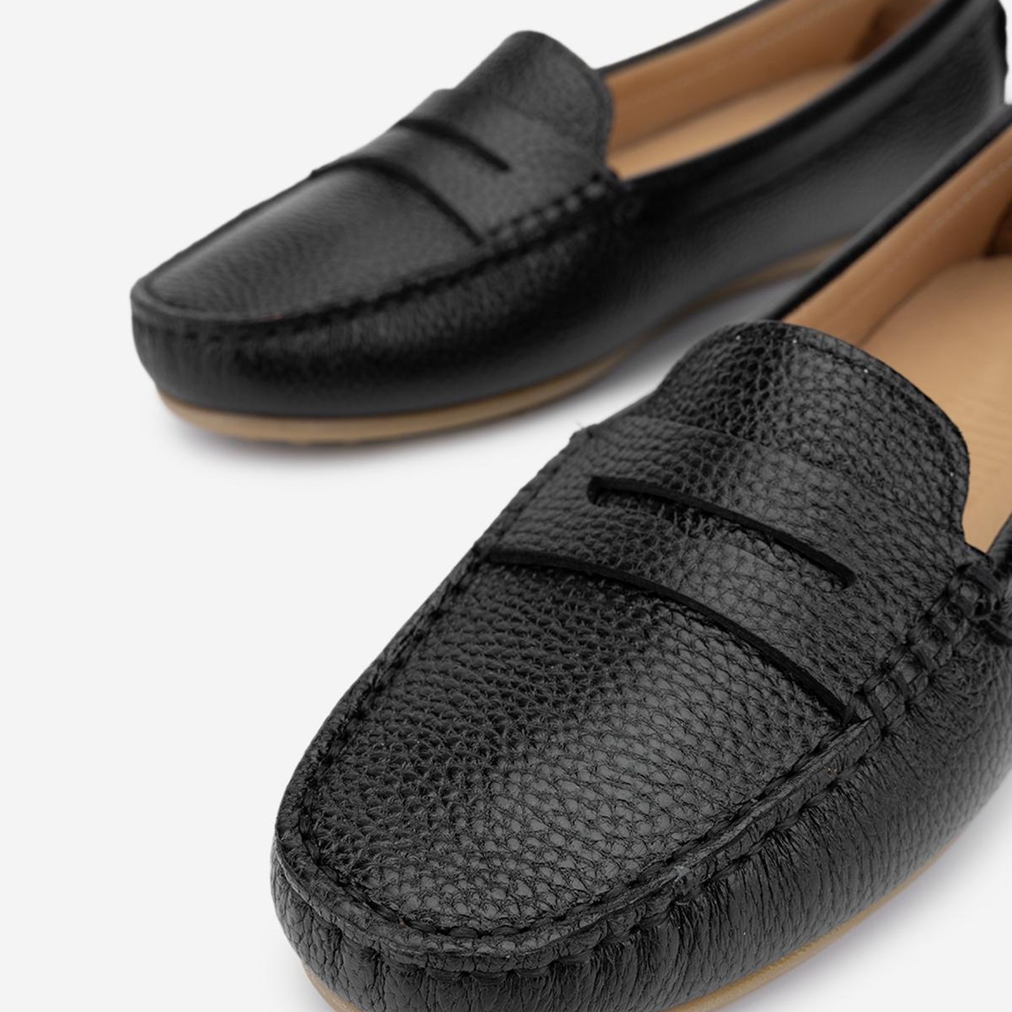 Valmenti Laisa Kadın Siyah Floter Hakiki Deri Loafer Ayakkabı