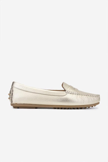  Valmenti Laisa Kadın Gold Floter Hakiki Deri Loafer Ayakkabı