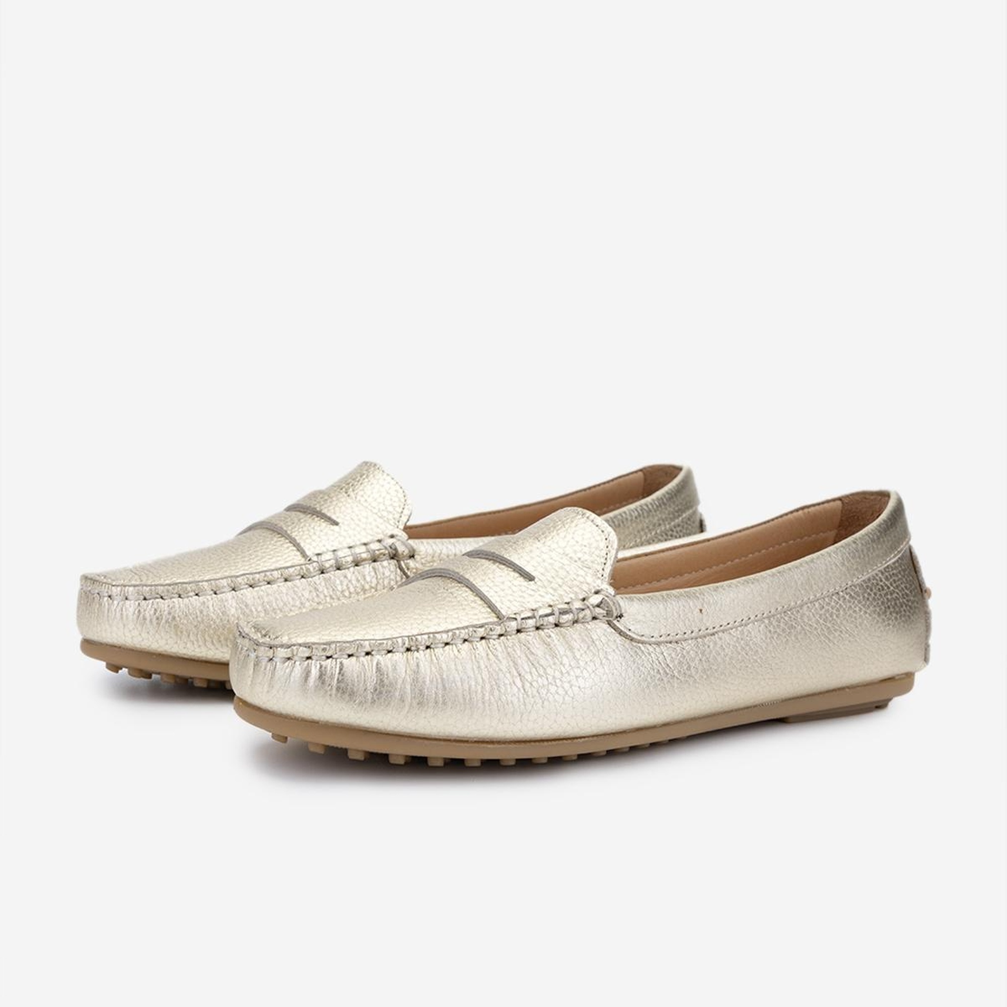 Valmenti Laisa Kadın Gold Floter Hakiki Deri Loafer Ayakkabı