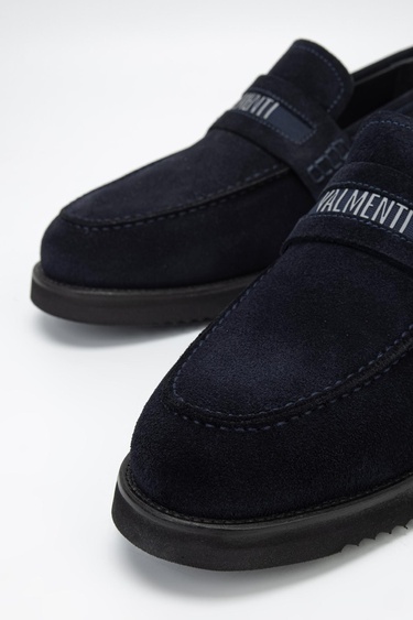  Valmenti Aurus Erkek Lacivert Süet Hakiki Deri Loafer Ayakkabı