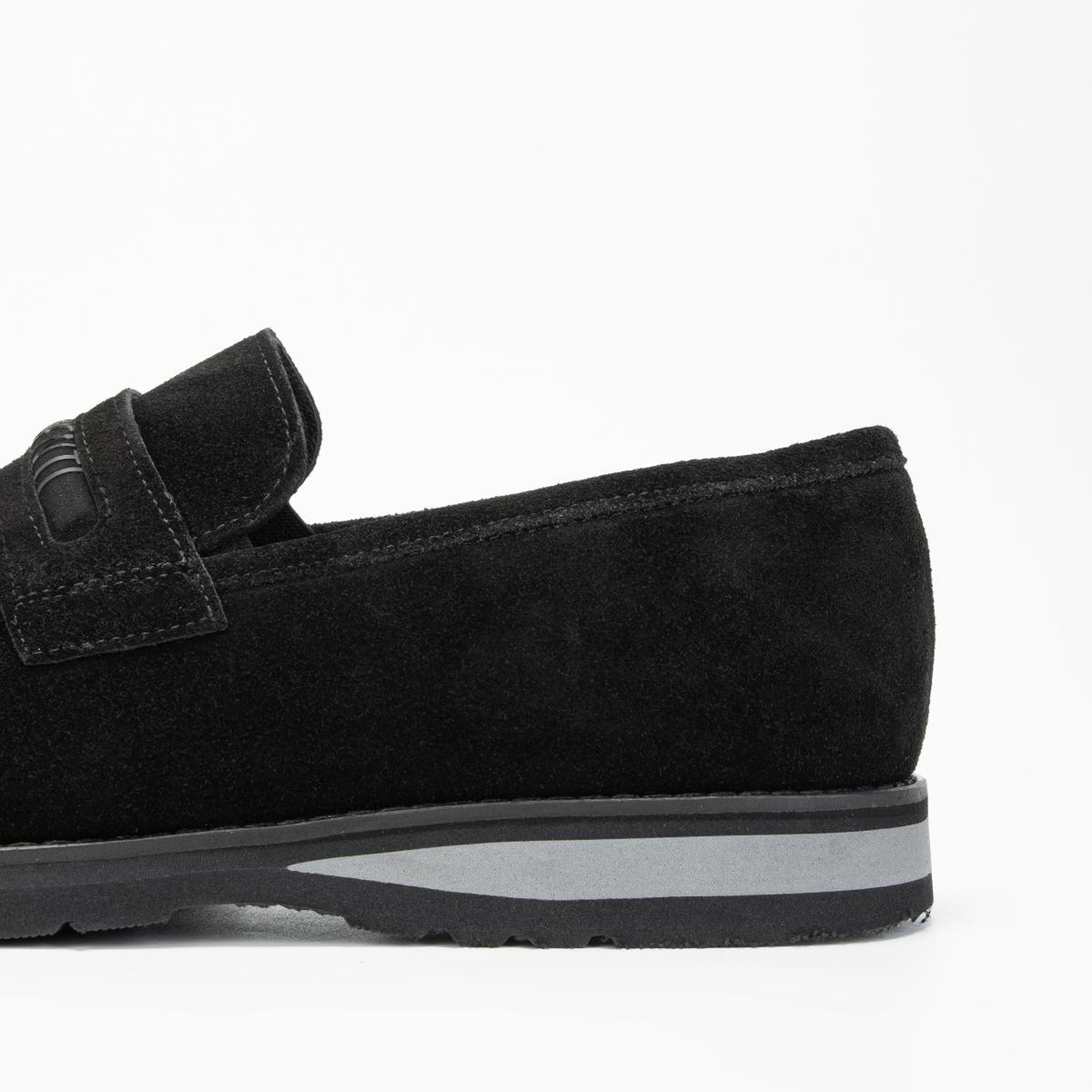 Valmenti Mera Erkek Siyah Süet Hakiki Deri Loafer Ayakkabı