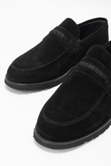  Valmenti Mera Erkek Siyah Süet Hakiki Deri Loafer Ayakkabı