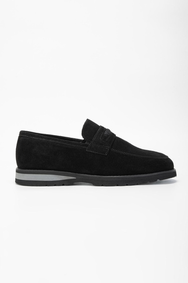  Valmenti Mera Erkek Siyah Süet Hakiki Deri Loafer Ayakkabı