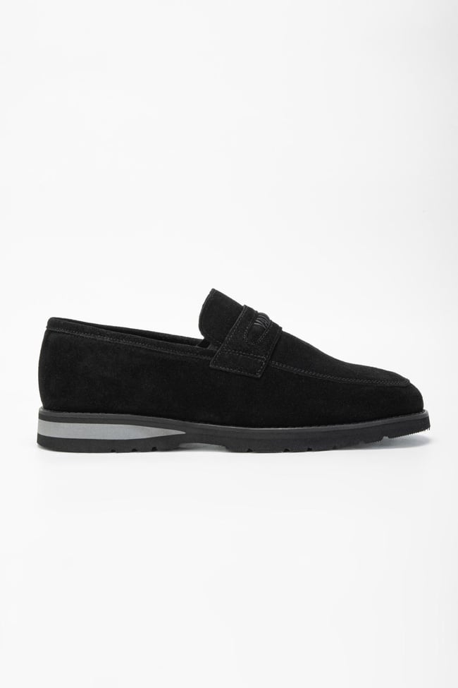  Valmenti Mera Erkek Siyah Süet Hakiki Deri Loafer Ayakkabı