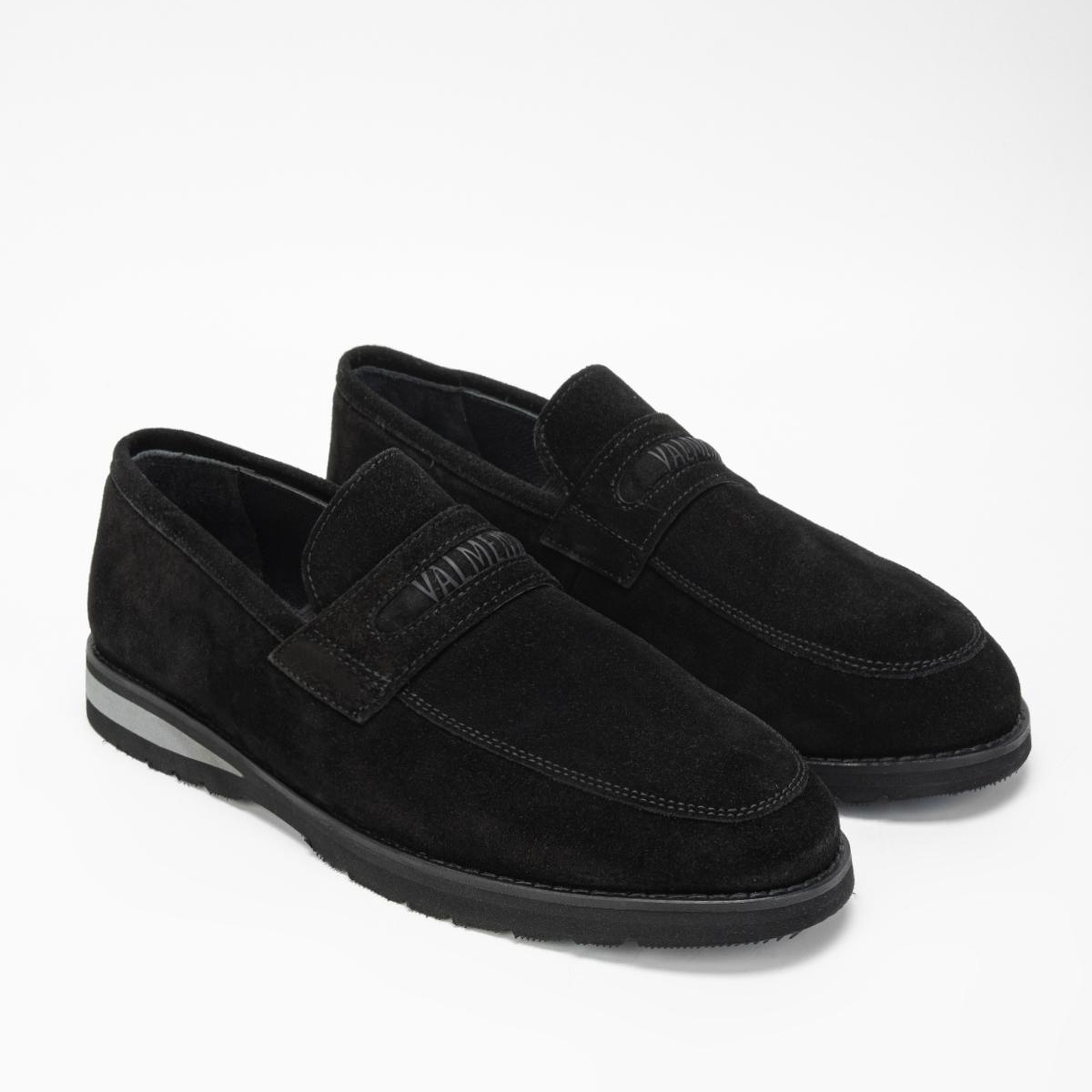 Valmenti Mera Erkek Siyah Süet Hakiki Deri Loafer Ayakkabı