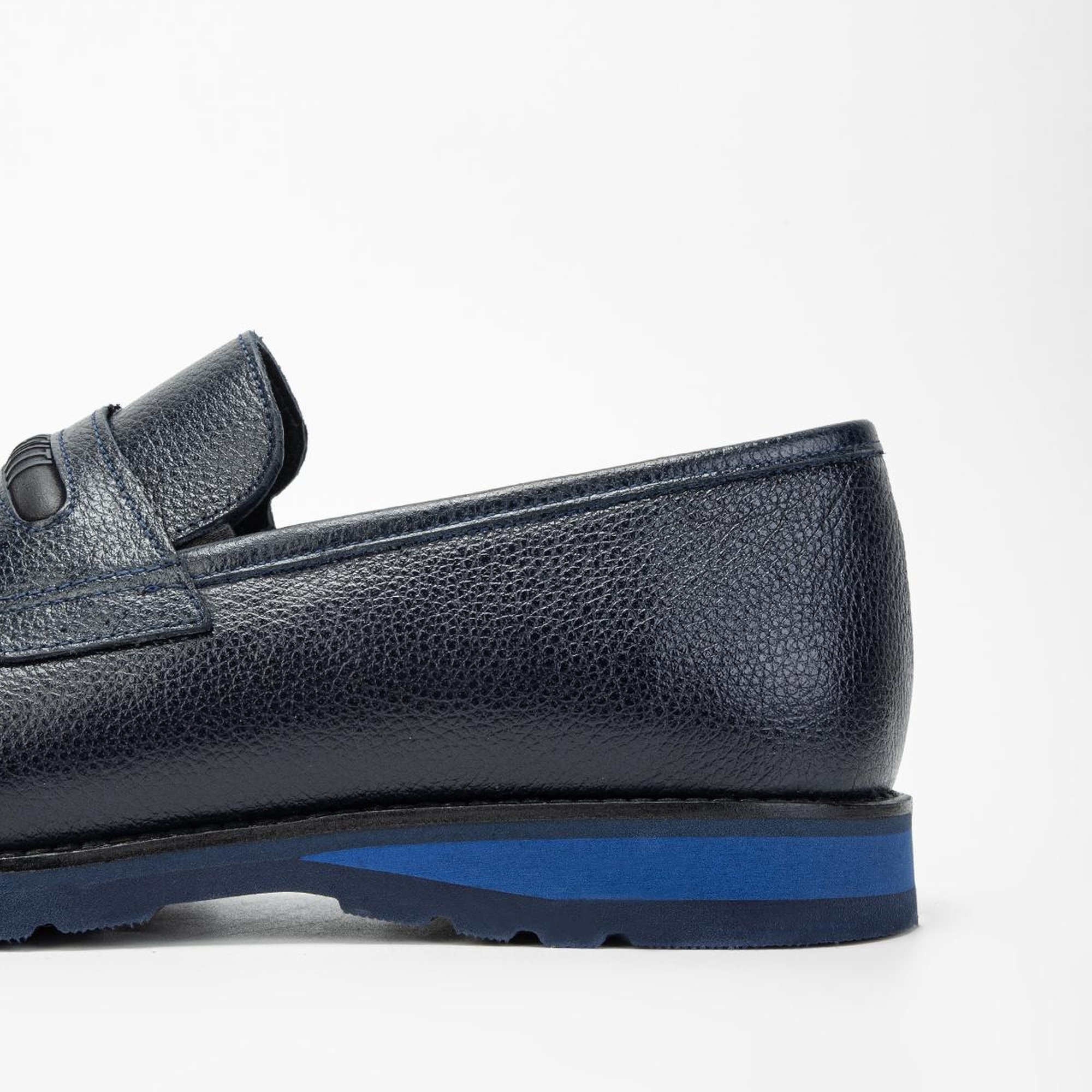 Valmenti Mera Erkek Lacivert Hakiki Deri Loafer Ayakkabı