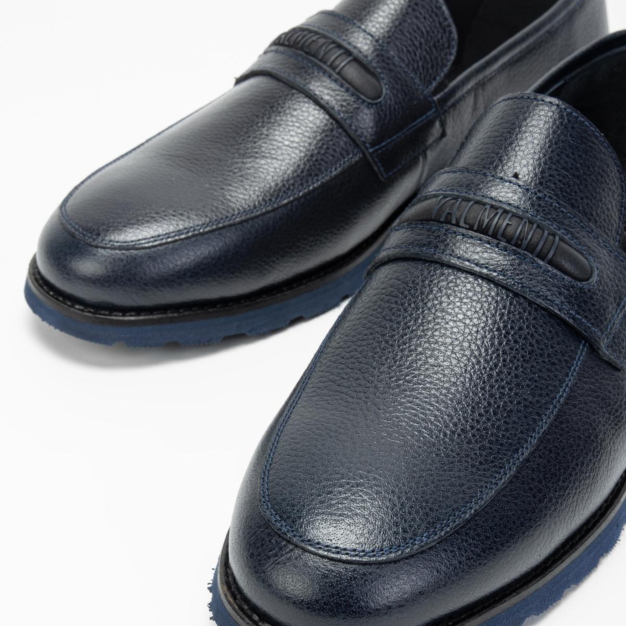 Valmenti Mera Erkek Lacivert Hakiki Deri Loafer Ayakkabı