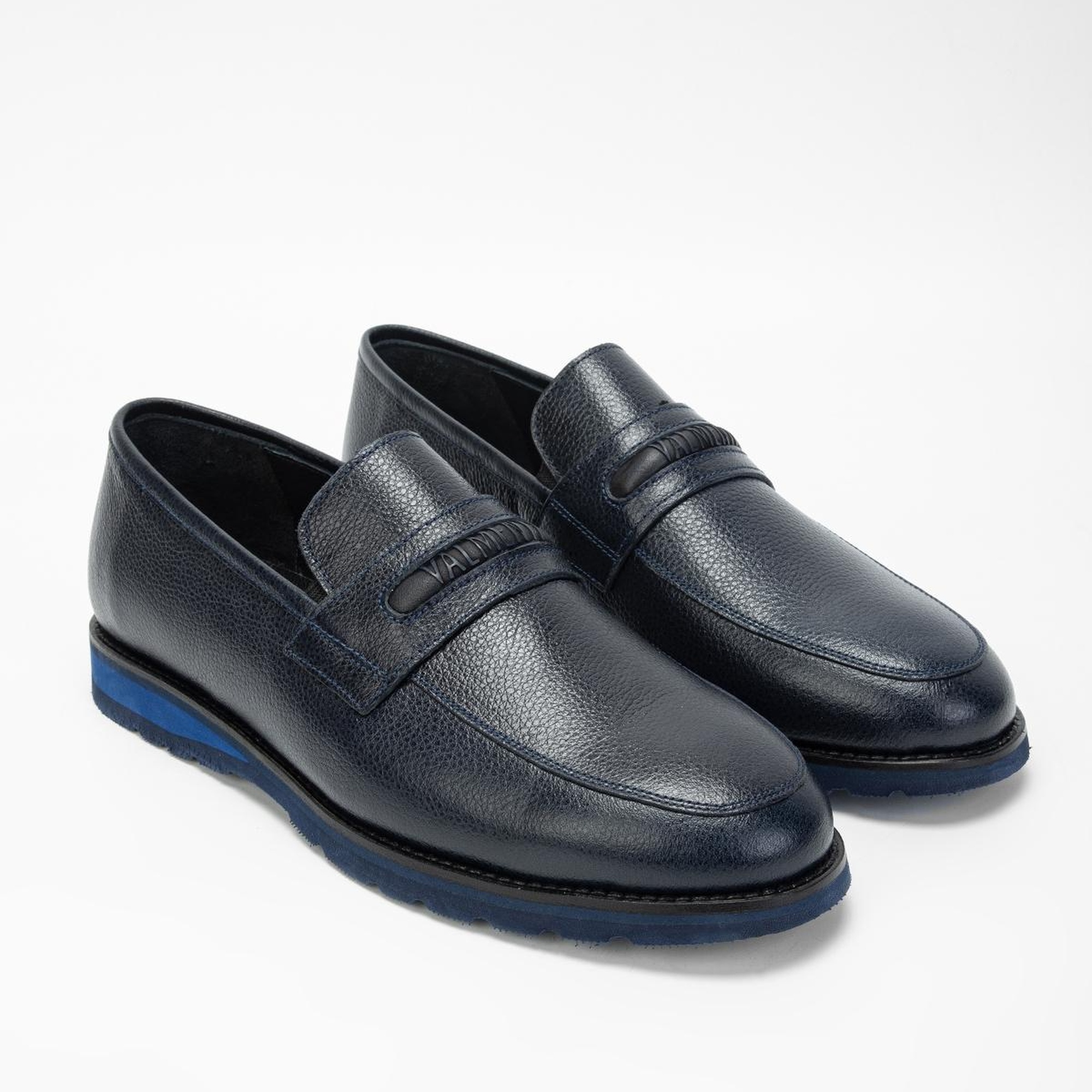 Valmenti Mera Erkek Lacivert Hakiki Deri Loafer Ayakkabı