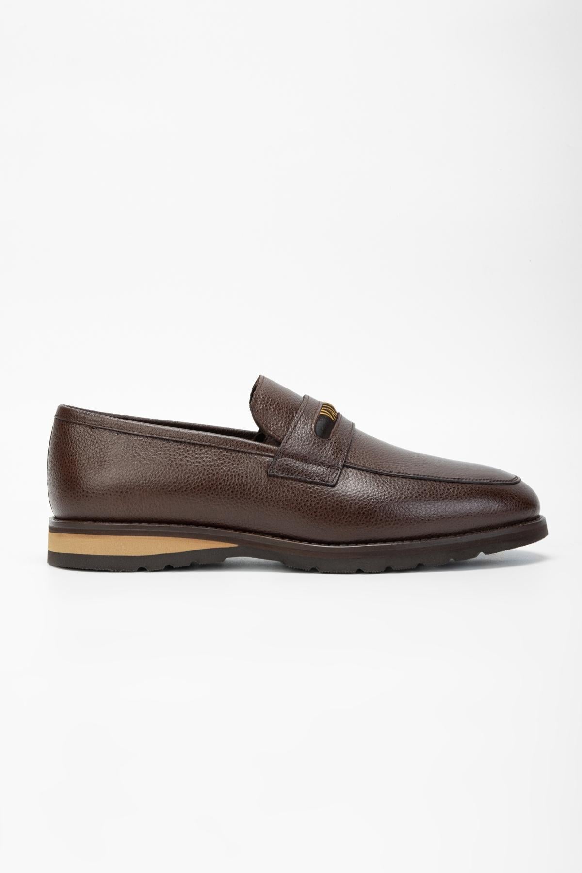  Valmenti Mera Erkek Kahve DR Hakiki Deri Loafer Ayakkabı