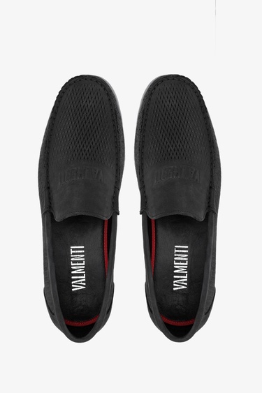  Valmenti Abriana Erkek Siyah Nubuk Hakiki Deri Loafer Ayakkabı