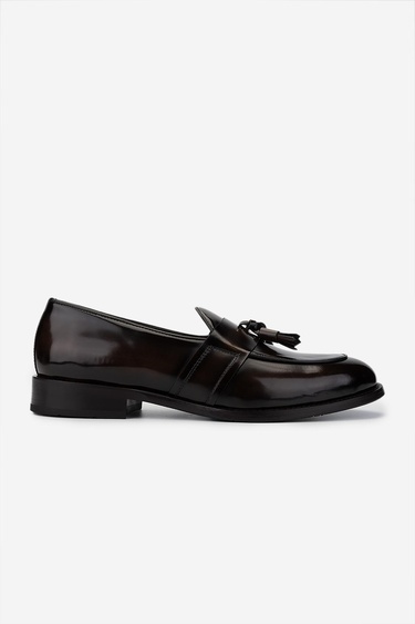  Valmenti Erkek Hakiki Deri Kahverengi Loafer Ayakkabı