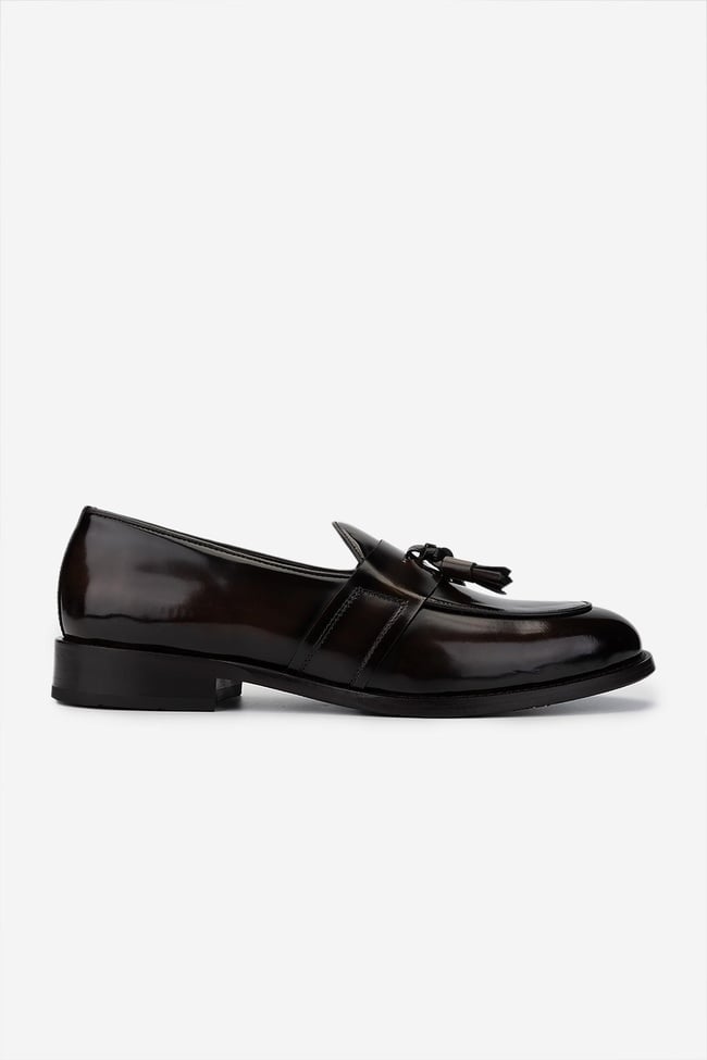  Valmenti Erkek Hakiki Deri Kahverengi Loafer Ayakkabı