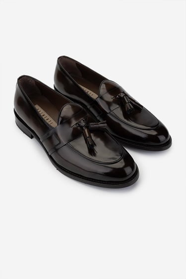  Valmenti Erkek Hakiki Deri Kahverengi Loafer Ayakkabı