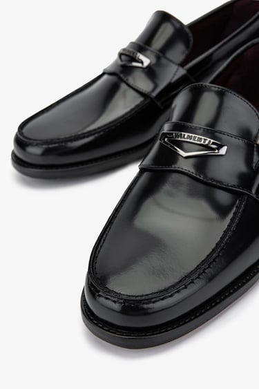  Valmenti Erkek Hakiki Deri Siyah Açma Loafer Ayakkabı