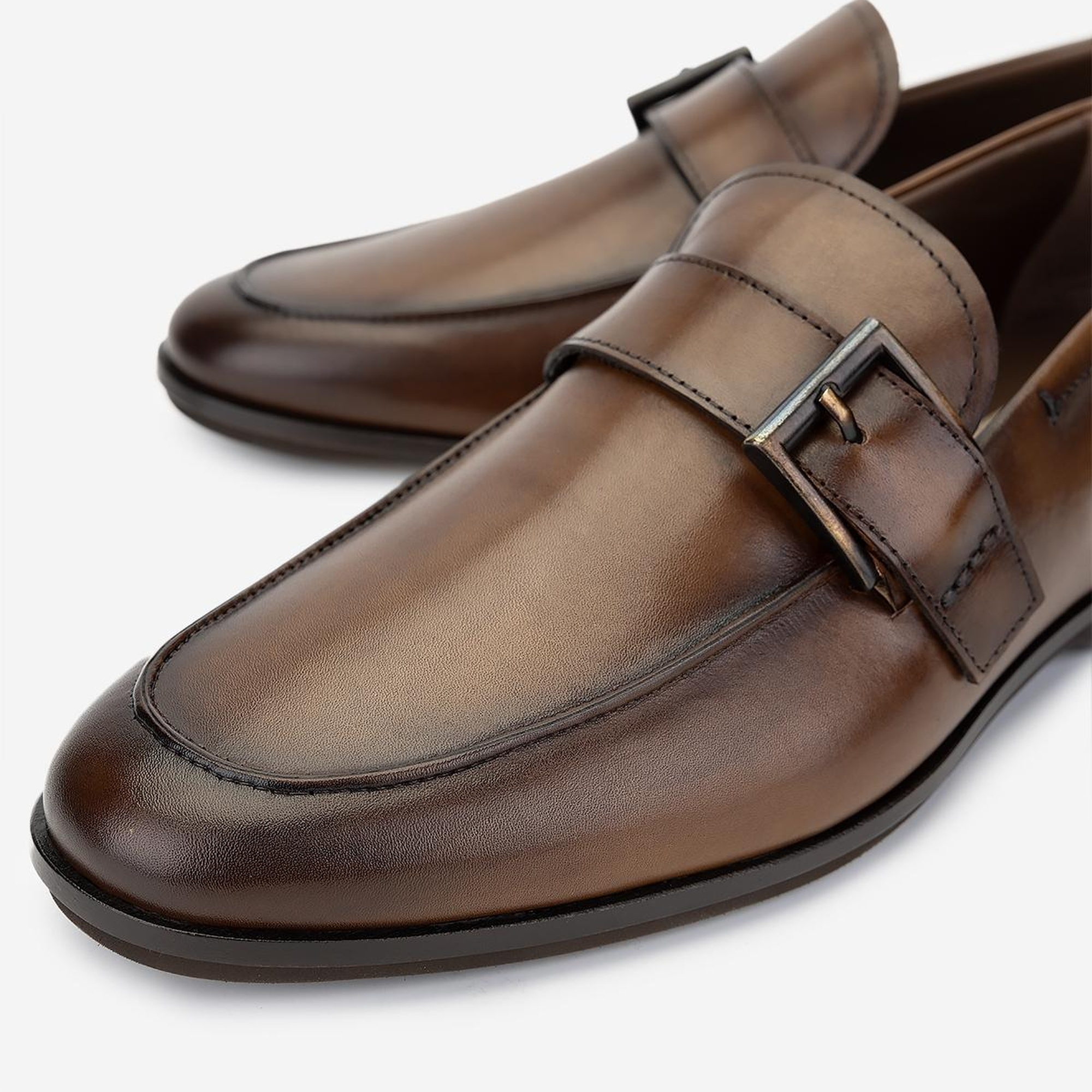 Valmenti Erkek Hakiki Deri Taba Loafer Ayakkabı