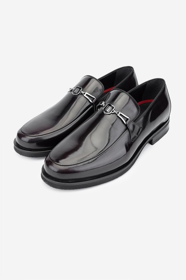  Valmenti Erkek Hakiki Deri Bordo Loafer Ayakkabı