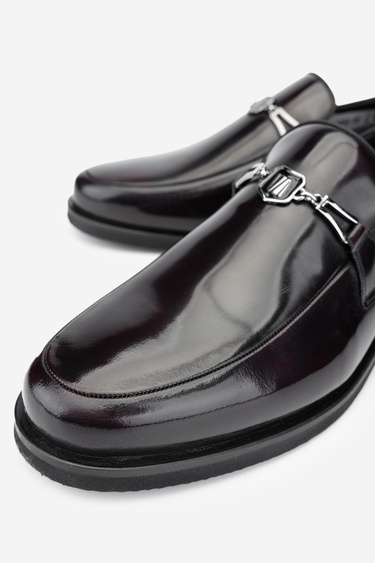  Valmenti Erkek Hakiki Deri Bordo Loafer Ayakkabı