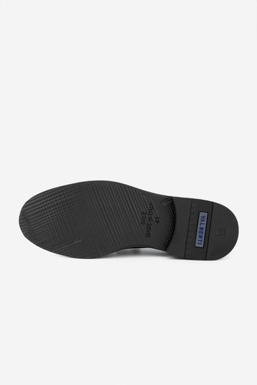  Valmenti Erkek Hakiki Deri Siyah Açma Loafer Ayakkabı