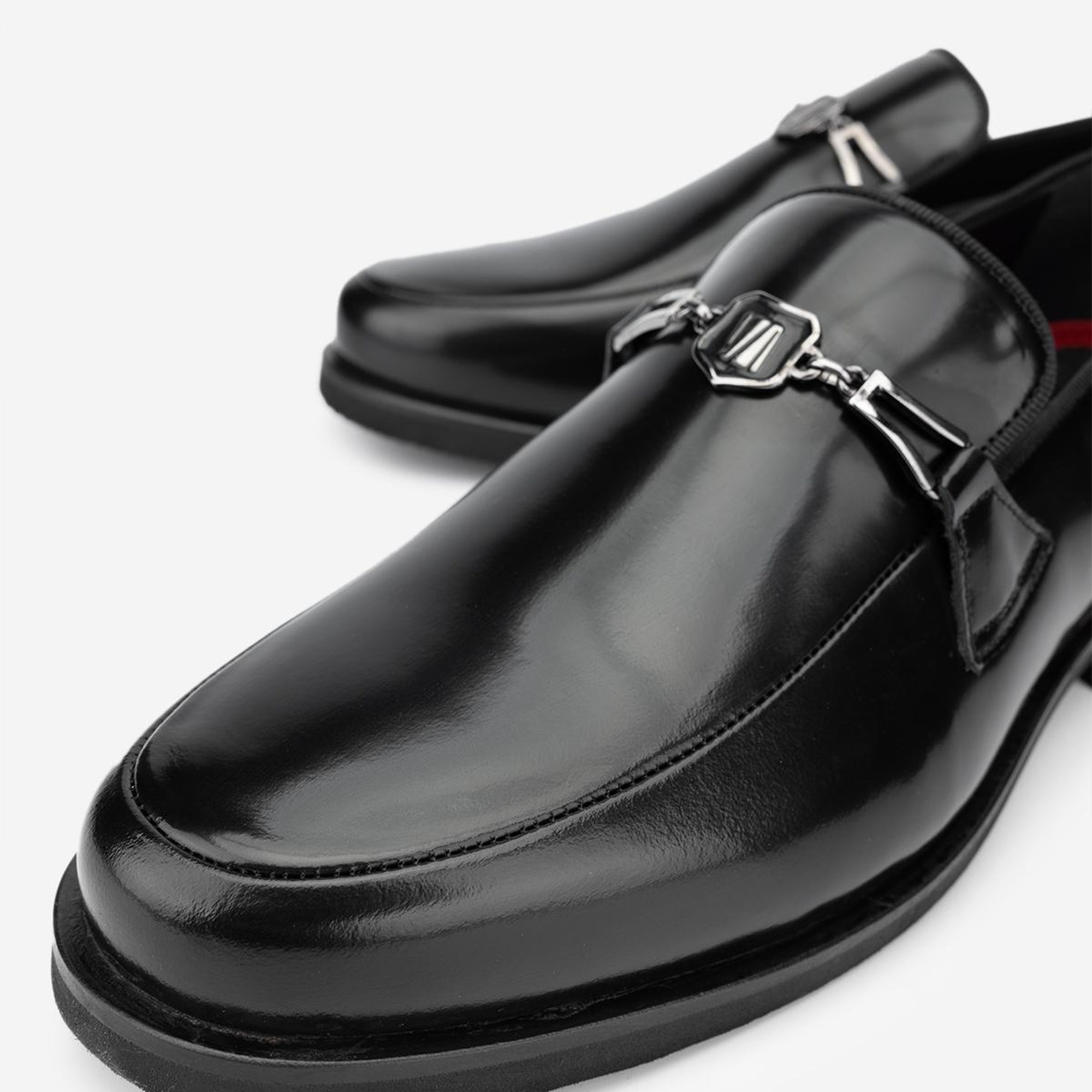 Valmenti Erkek Hakiki Deri Siyah Açma Loafer Ayakkabı