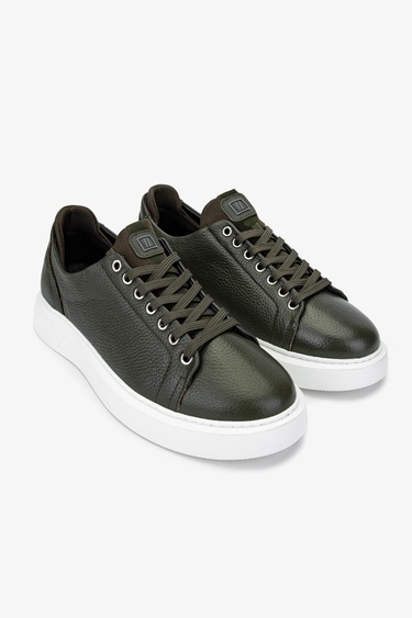  Valmenti Erkek Hakiki Deri Yeşil Sneakers & Spor Ayakkabı