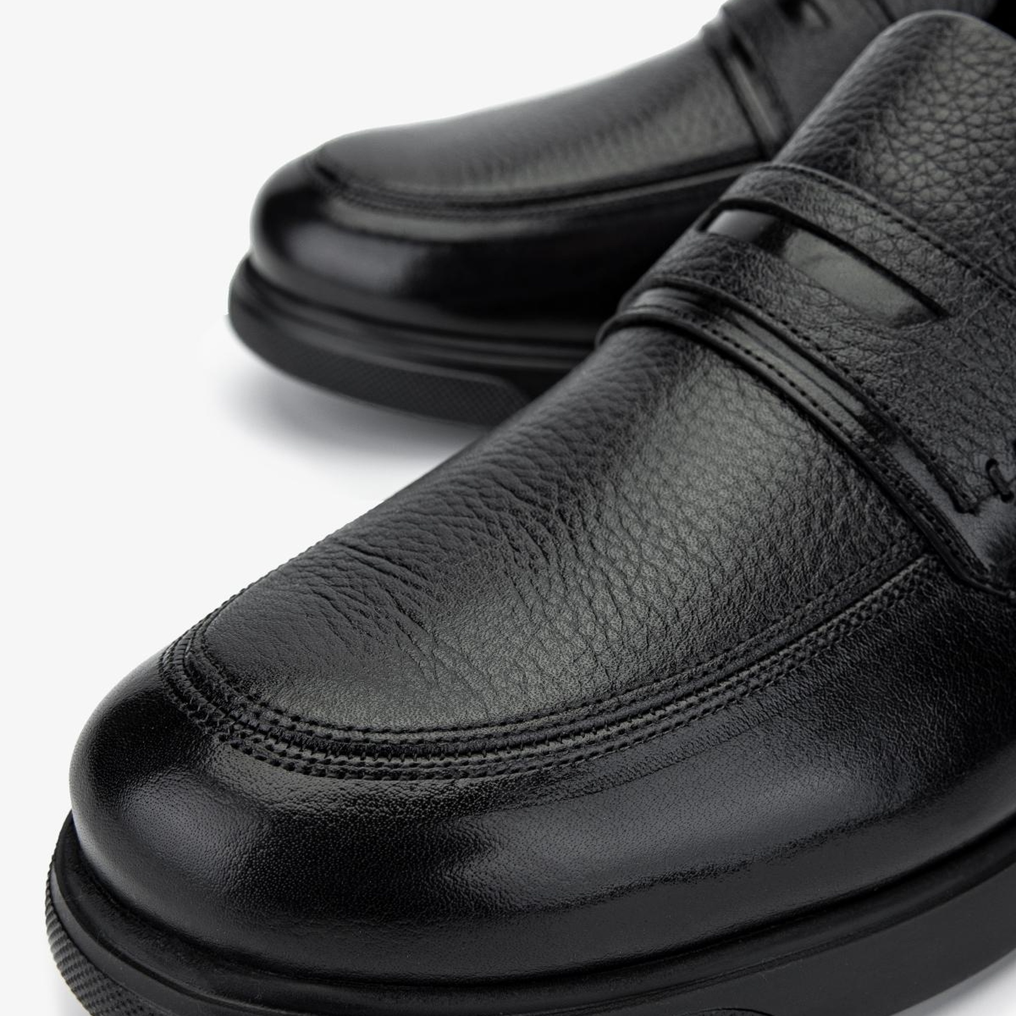 Valmenti Erkek Hakiki Deri Siyah Floter Loafer Ayakkabı