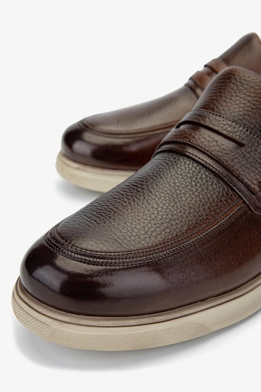  Valmenti Erkek Hakiki Deri Taba Loafer Ayakkabı