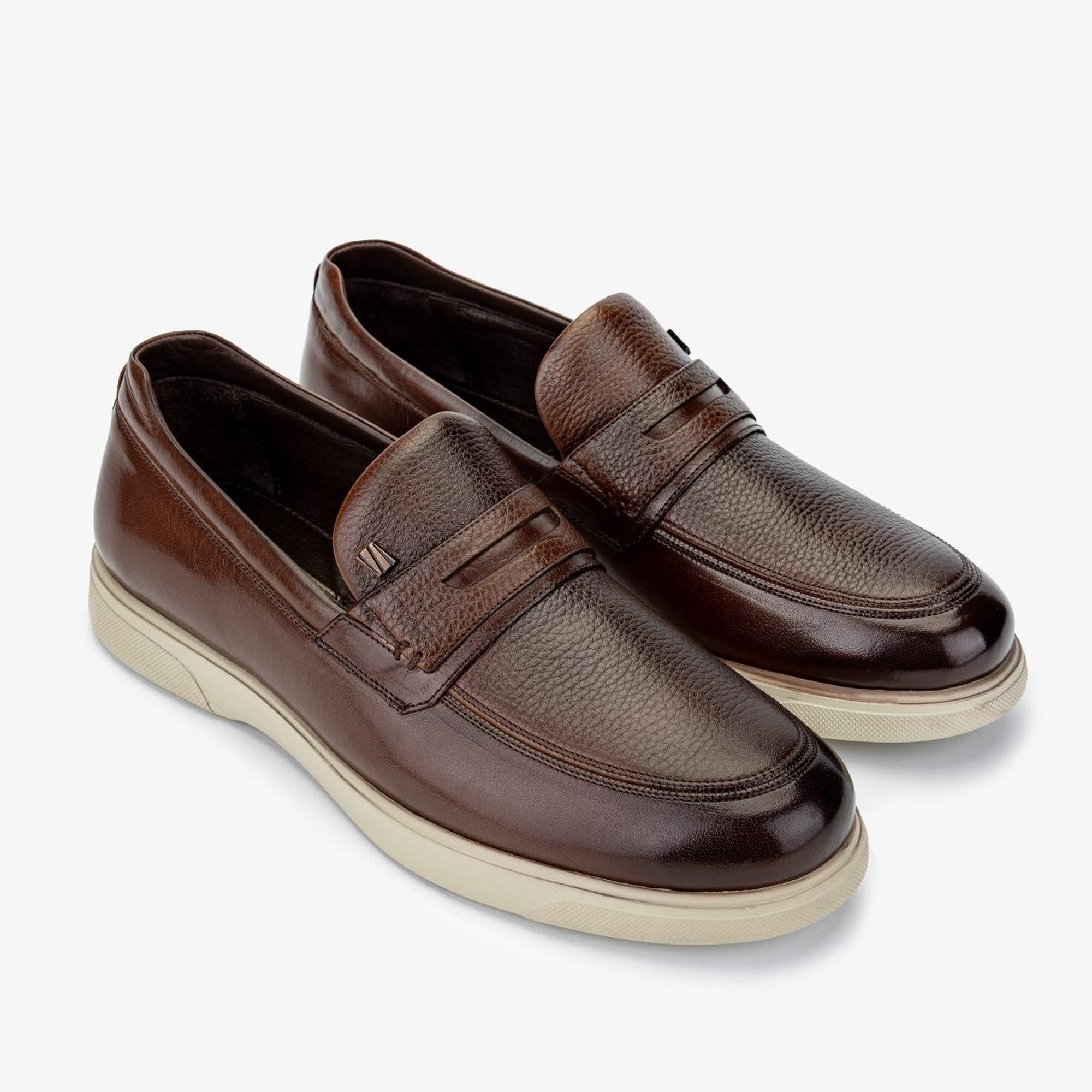 Valmenti Erkek Hakiki Deri Taba Loafer Ayakkabı