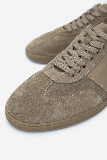  Valmenti Erkek Hakiki Deri Bej Süet Sneakers & Spor Ayakkabı