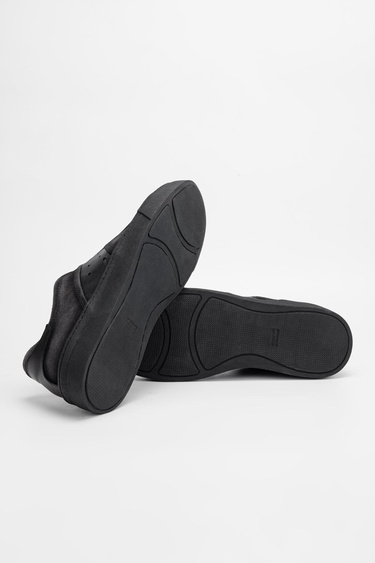  Valmenti Erkek Siyah grft Hakiki Deri Sneakers & Spor Ayakkabı